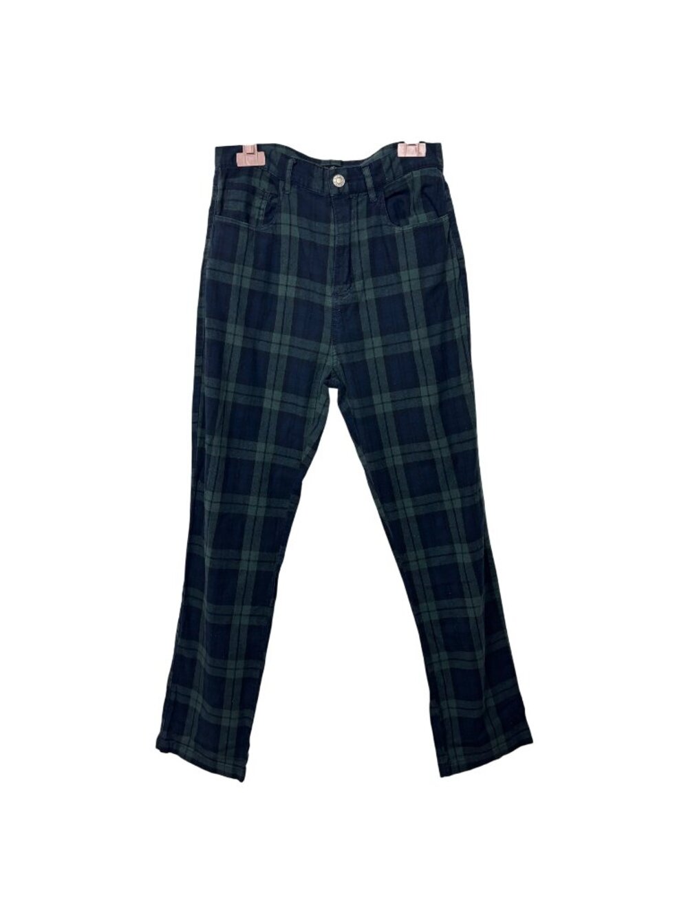 ✨3/$30 Brandy Melville John Galt 25 California Plaid Pants Blue & Green Print